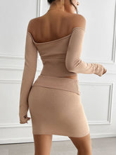 Devine Decorative Button Off-Shoulder Top and Skirt Set OutfitFlow